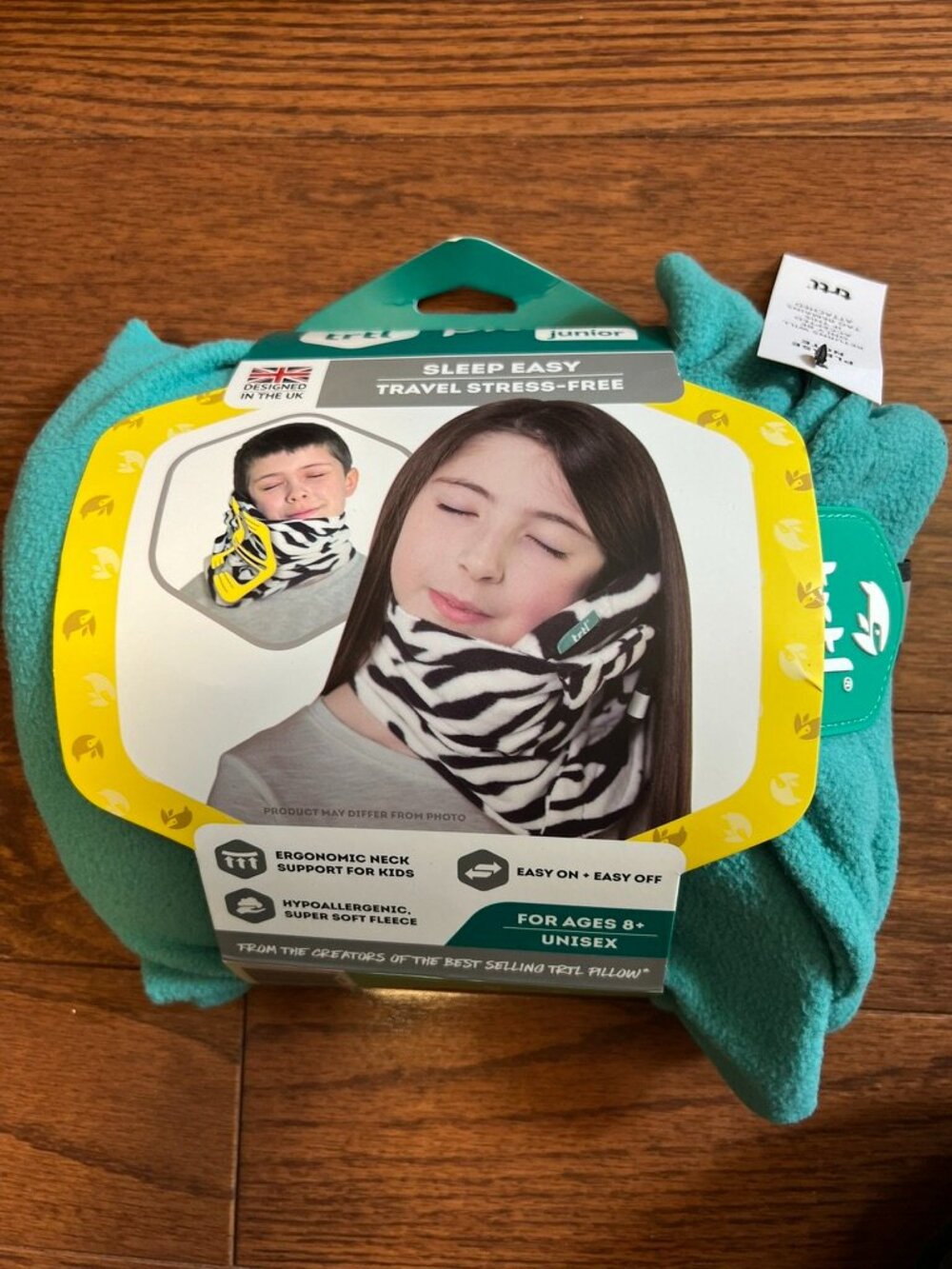 trtl Pillow Junior Kids Travel Neck Pillow Aqua | Child Neck Support